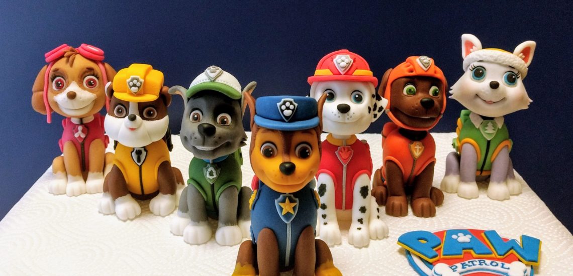 Rettungshunde aus Fondant aus der Serie Paw Patrol