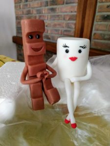 Tortenfiguren Milky und Schoki Hochzeitstorte Fondant